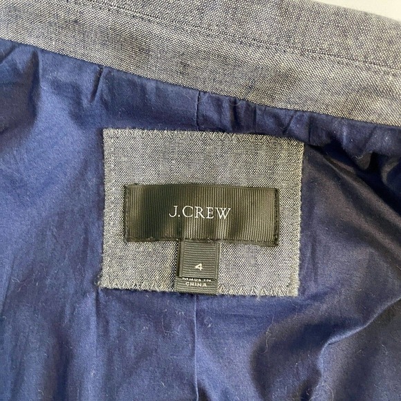 J.Crew Parke Blazer Womens Size 4 Chambray Blue Stretch Jacket Schoolboy - Picture 4 of 6